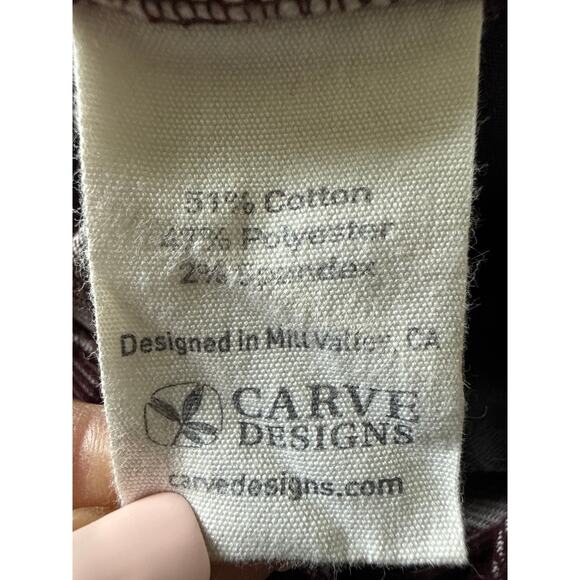 Carve Designs Women’s Skinny Corduroy Pants Size 4 Maroon Heathered Spice EUC - Picture 13 of 14